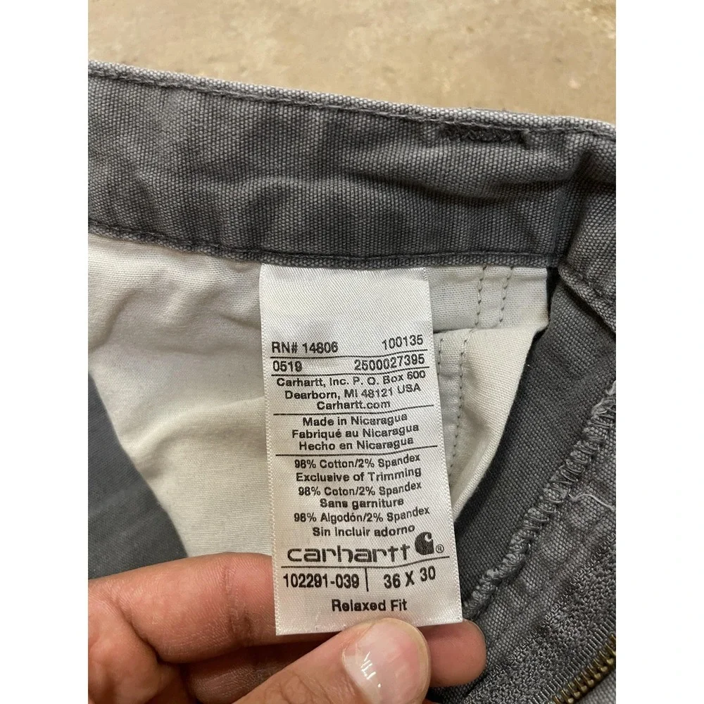 Carhartt Pants‎ Mens 36x30 Gray Rugged Flex Relaxed Fit Carpenter Work 102291